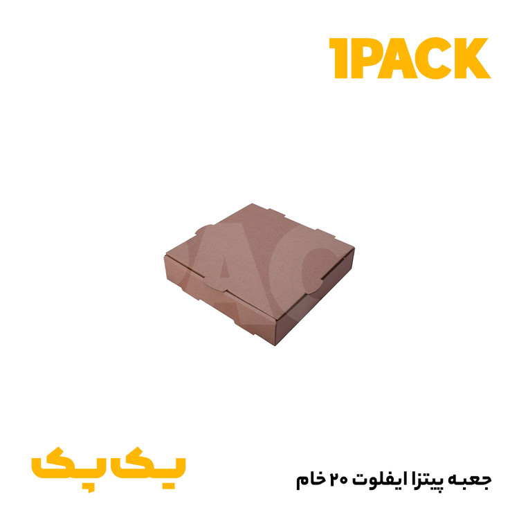 جعبه پیتزا مینی خام بدون چاپ سایز 20 ایفلوت (100عددی)