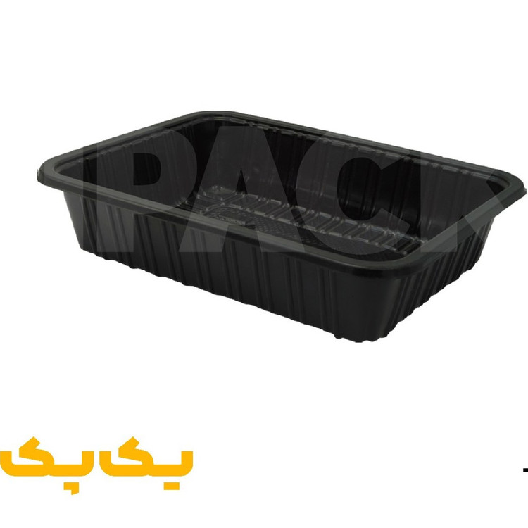 ظرف ماکروویوی مشکی یکبارمصرف ترموفرمینگ تک پرسی بادرب مدل 12 ( 302 )