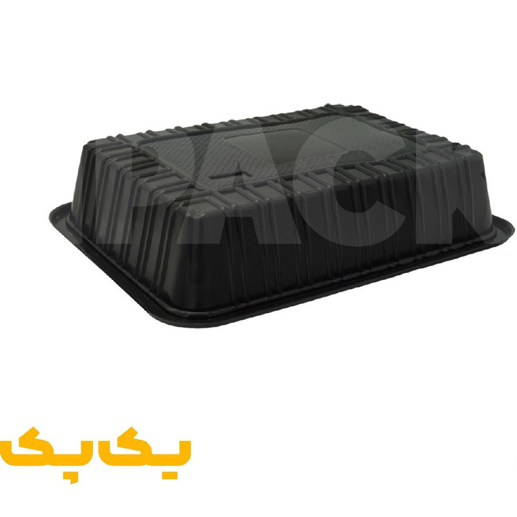 ظرف ماکروویوی مشکی یکبارمصرف ترموفرمینگ تک پرسی بادرب مدل 12 ( 302 )